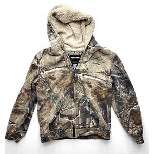 Realtree AP HD Camo Jacket Kids size 14 Full Zip Sherpa Lined